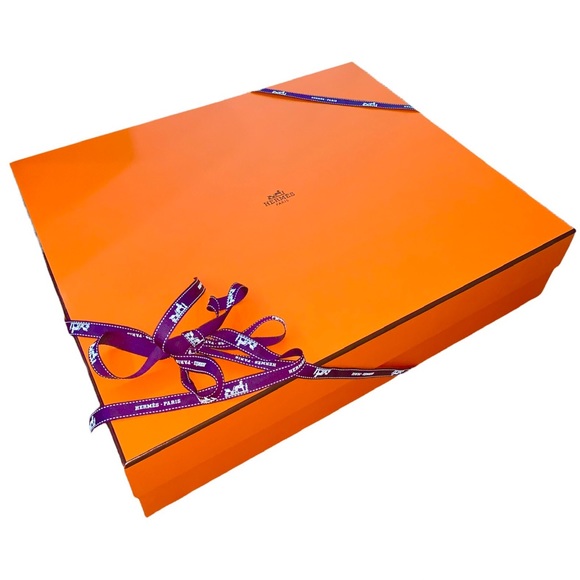 4 pc Hermes Box Bag HUGE Gift empty XL Long Ribbon Storage Replacement Decoratn - Picture 4 of 7